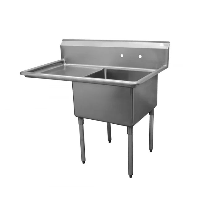 Serv-Ware 1CWPH1818L-18 Heavy Duty Sink 1-Bowl 18" x 18" Left 18" Drainboard
