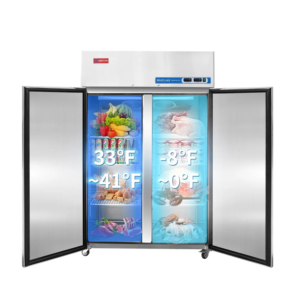 West Lake WK-48RF Commercial Refrigerator Freezer Combo 48" 2-Door 33-40°F -8-0°F