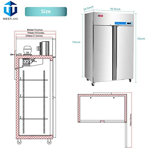West Lake WK-48F Commercial Freezer 48" 2-Door -8-0°F