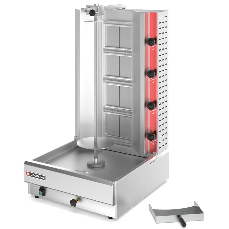 Cookline 4G 21 Inch 120 lb. 52,000 BTU Natural Gas Vertical Gyro Shawarma Broiler