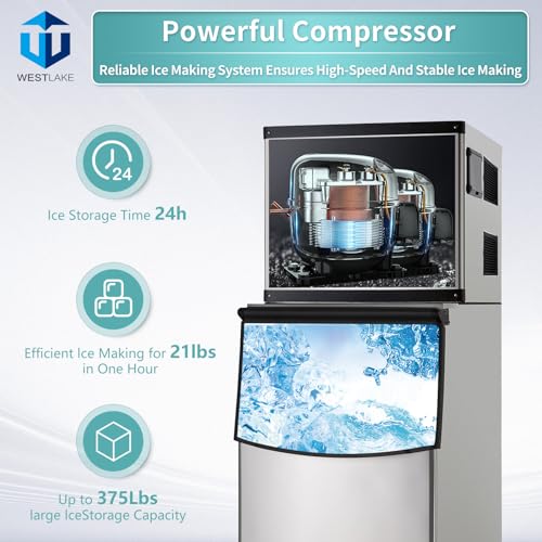 West Lake SK-529 Modular Ice Machine Head Cubic Ice 500 lb/day 375 lb Storage