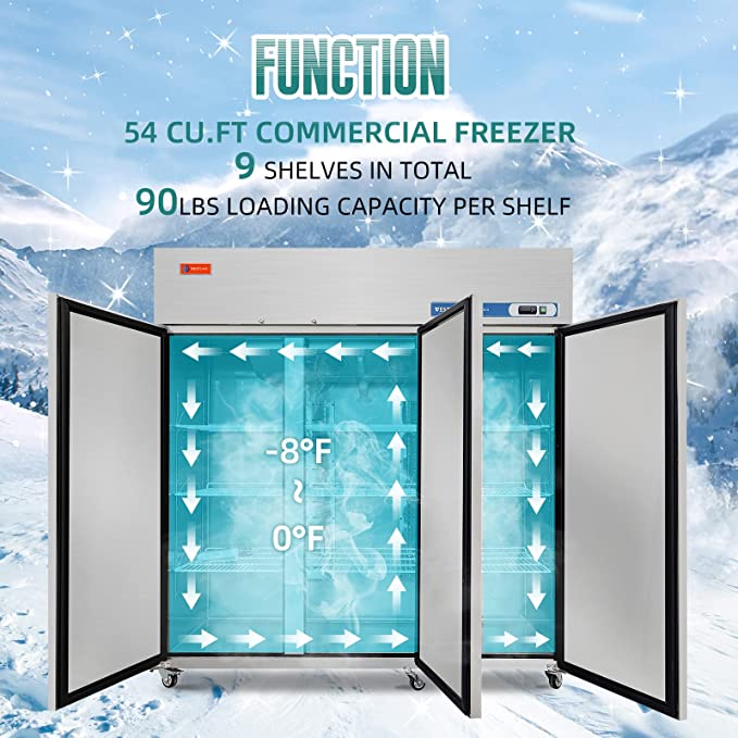 West Lake WK-72F Commercial Freezer 72" 3-Door -8-0°F