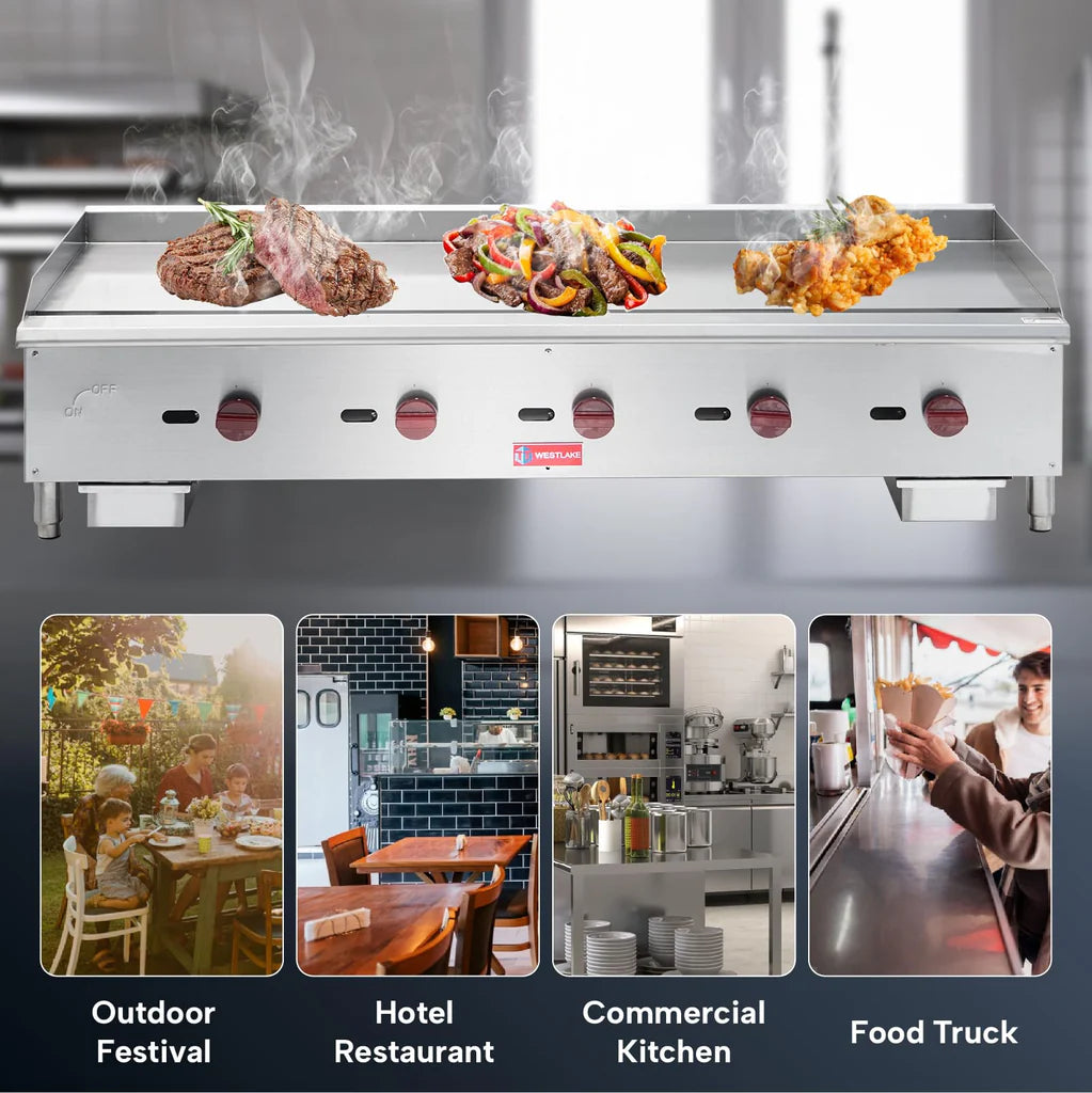 West Lake EGG60S Gas Griddle 59.2" 150,000 Btu