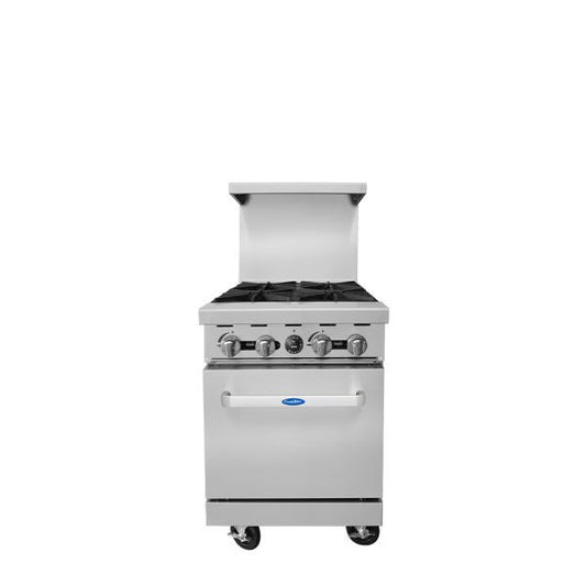Atosa AGR-4B Gas Range 24 Inch 4 Open Burners 32,000 BTU Each With 20 Inch Oven
