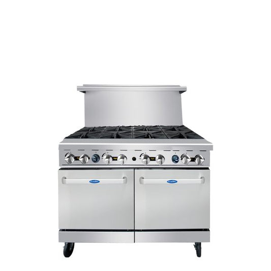 Atosa AGR-8B Gas Range 48 Inch 8 Open Burners With Two 20 Inch Ovens