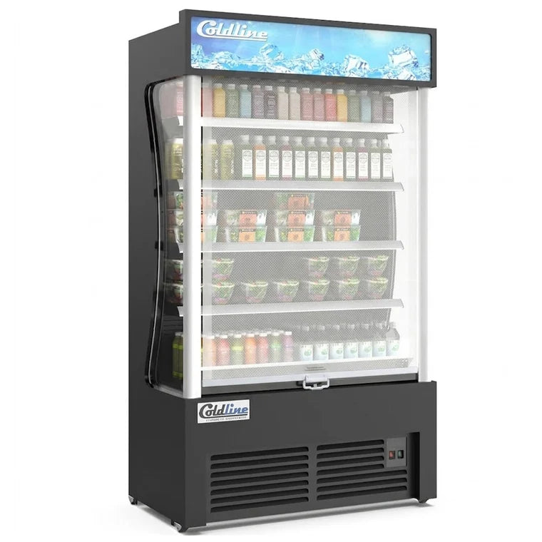 Coldline AOC-46-B Open Air Merchandiser Refrigerator 33°F to 40°F