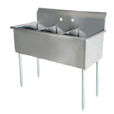 Serv-Ware BS3-1221 Three-Compartment Budget Sink 12" x 21" Bowls