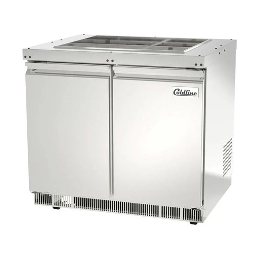 COLDLINE CBT-36-CSG 37-Inch Mobile Refrigerated Chef Base Refrigerator 33°F to 40°F