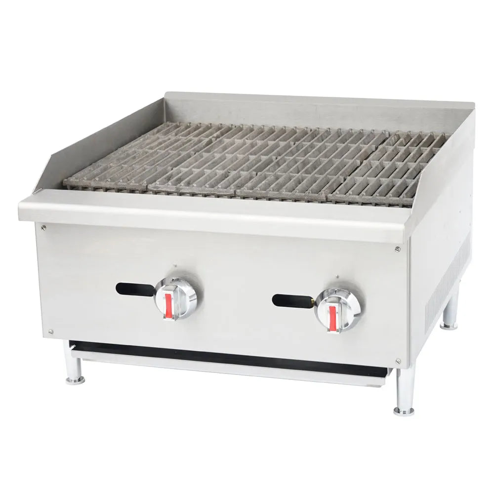 COOKLINE CCB-24 24" 2-Burner Gas Radiant Charbroiler - 60,000 BTU