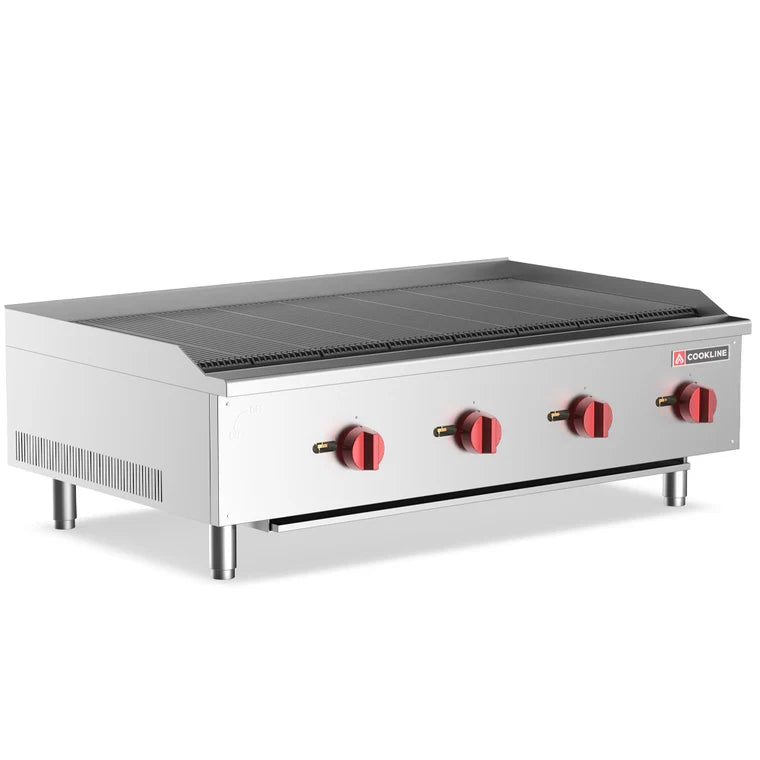Cookline CCB-48 48" Gas Countertop Radiant Charbroiler- 120,000 BTU
