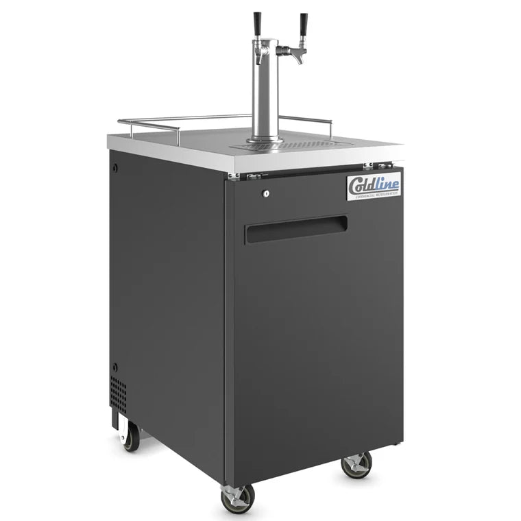 COLDLINE CDD-1 -7Cu.Ft Black Direct Draw Beer Dispenser Refrigerator 33°F-40°F
