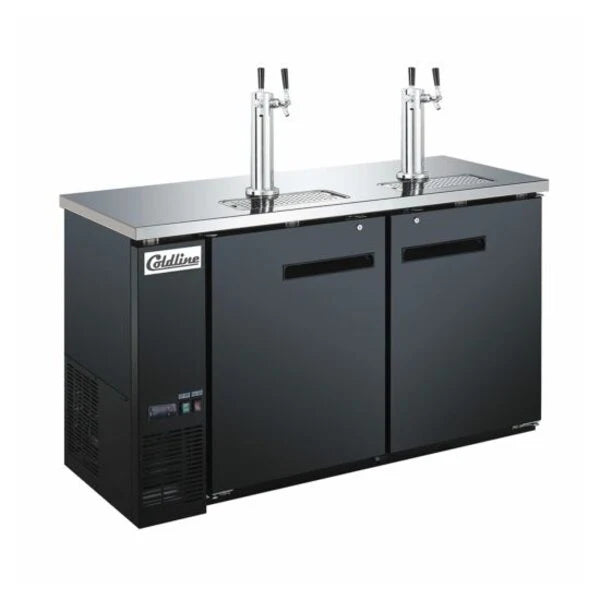 Coldline CDD-4 90" Black 4 Tap Refrigerated Direct Draw Beer Dispenser