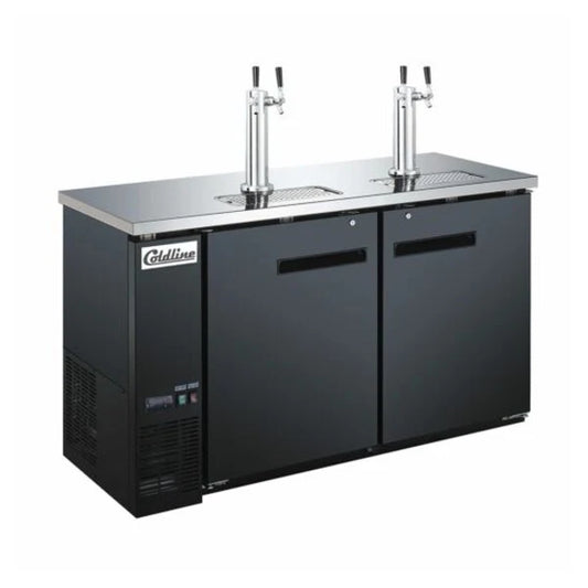 Coldline CDD-4 90" Black 4 Tap Refrigerated Direct Draw Beer Dispenser