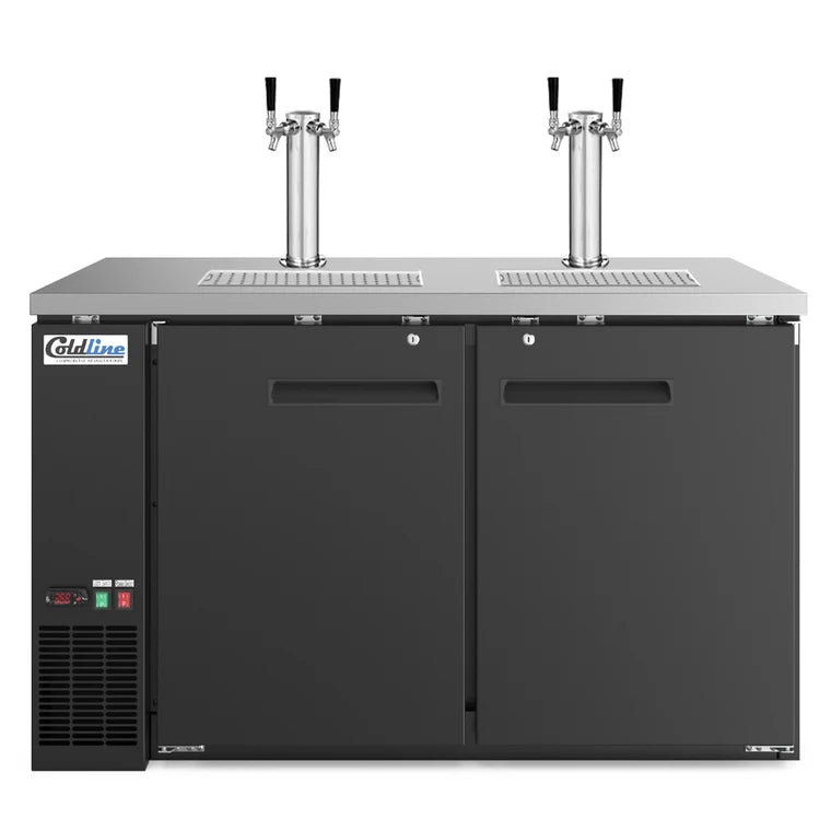 COLDLINE CDD-60 15.8 Cubic Feet Black Direct Draw Beer Dispenser Refrigerator 33°F-41°F