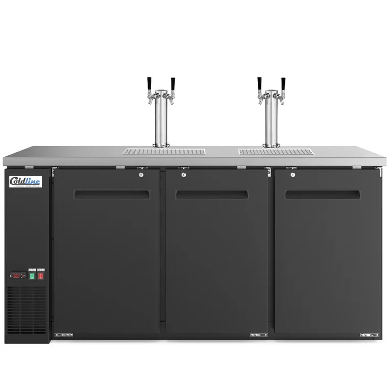 COLDLINE CDD-72 19.6 Cubic Feet Black Direct Draw Beer Dispenser Refrigerator 33°F-41°F
