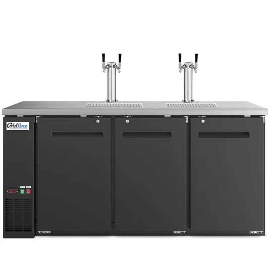 COLDLINE CDD-72 19.6 Cubic Feet Black Direct Draw Beer Dispenser Refrigerator 33°F-41°F