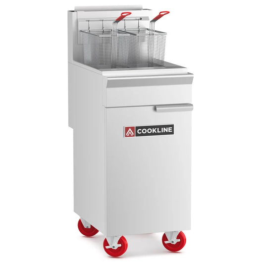 COOKLINE CF50-NG 15.5" Natural Gas Floor Fryer with 50 lb. Capacity and 120,000 BTU