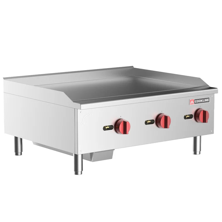 Cookline CGG-36T-HD 36" Gas Thermostatic Countertop Griddle- 90,000 BTU