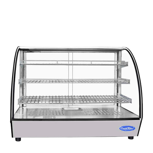 Atosa CHDC-56 Heated Display Case Curved 5.6 Cu Ft 3 Shelves Sliding Rear Doors