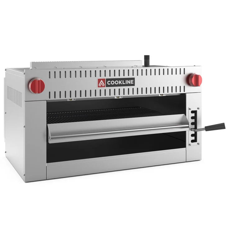 Cookline CSM-36-RM 36 Inch Dual Control Infrared Gas Salamander Broiler with Range Mounting Kit