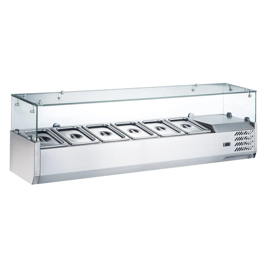 Coldline CTP60SG 60" Refrigerated Sandwich Prep Table with Glass Lid