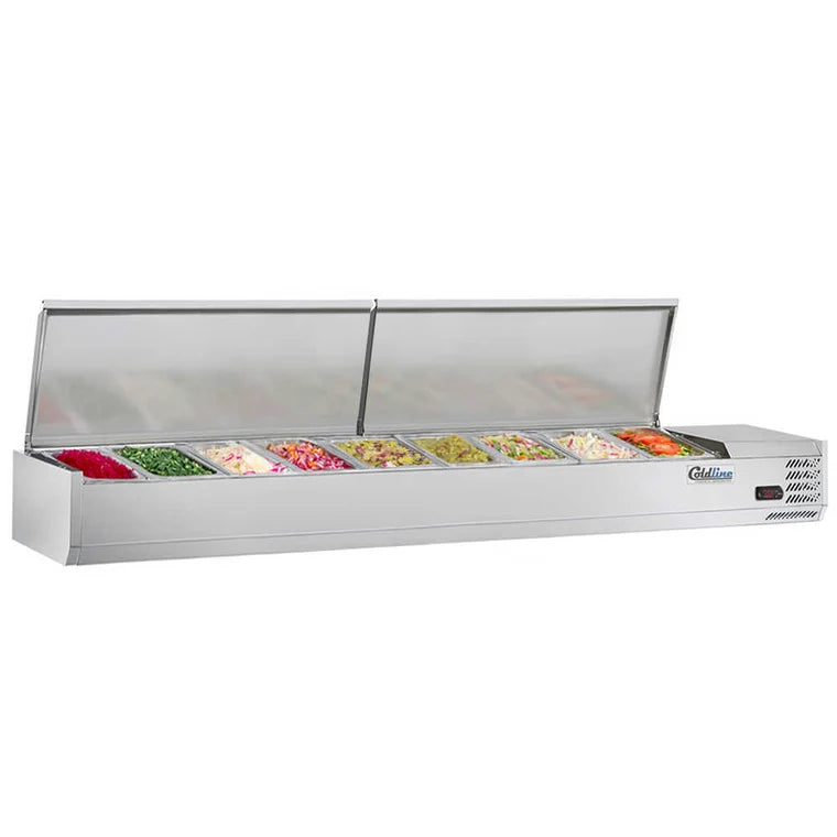 COLDLINE CTP80SS Stainless Steel Countertop Salad Bar Head Refrigerator 33°F-41°F