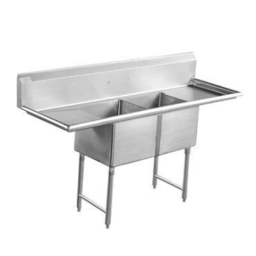 Serv-Ware D2CWP1620 Two-Compartment Sink 16" x 20" Bowls