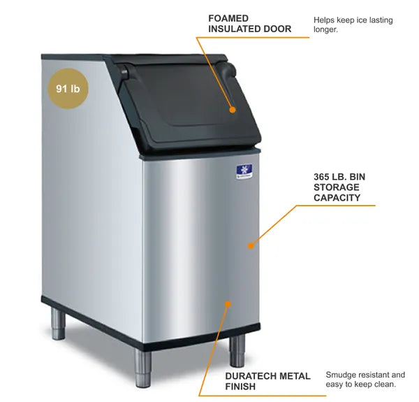 Manitowoc D-400: 30" D-Style Ice Storage Bin – 365 lb Capacity