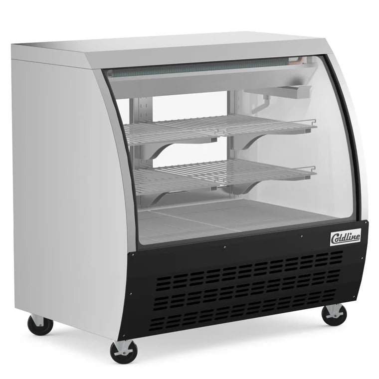 COLDLINE DC48-B 13.5 Cu. Ft. Black Curved Glass Deli Display Case 32-43°F