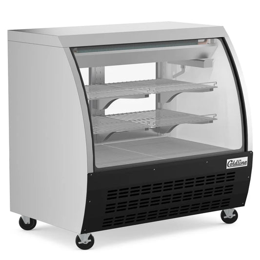 COLDLINE DC48-B 13.5 Cu. Ft. Black Curved Glass Deli Display Case 32-43°F