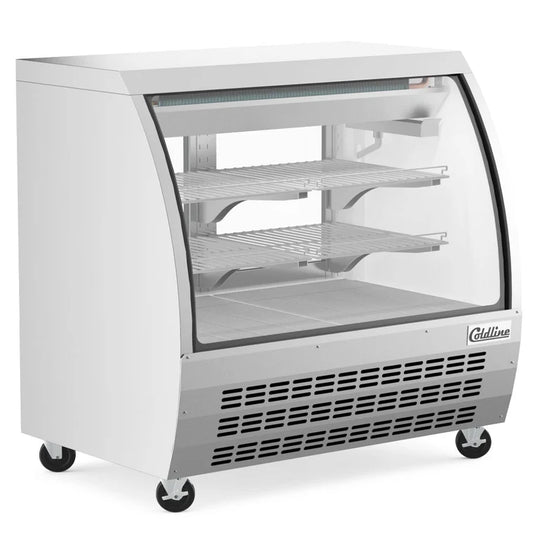 COLDLINE DC48-SS 13.5 Cu. Ft. Stainless Steel Curved Glass Deli Display Case 32-43°F