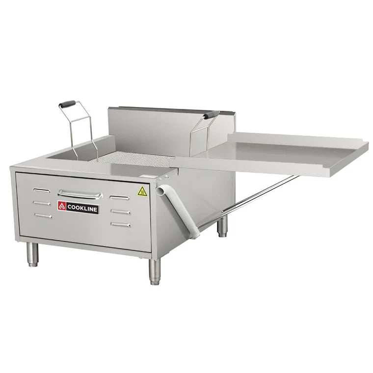 Cookline DOF-30 30 lb. Oil Capacity Gas Flat Bottom Countertop Donut Fryer, 50,000 BTU