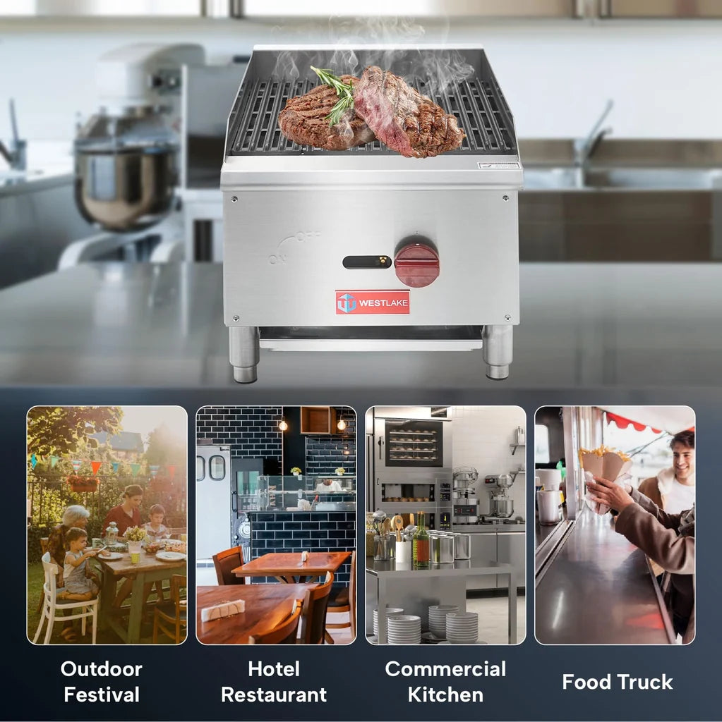 WESTLAKE ECB-16S  16" Countertop Radiant Charbroiler 30,000 BTU