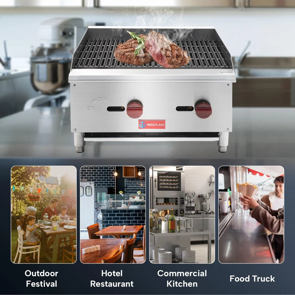 WESTLAKE ECB-24S  24" Countertop Radiant Charbroiler 60,000 BTU