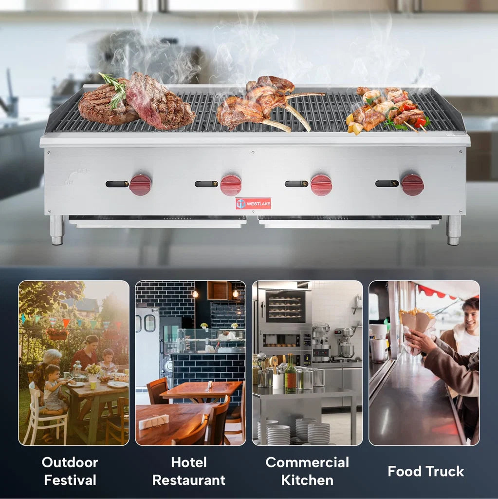 WESTLAKE ECB-48S  48" Countertop Radiant Charbroiler 120,000 BTU