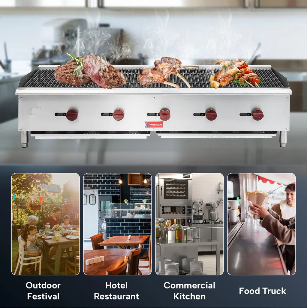 WESTLAKE ECB-60S  60" Countertop Radiant Charbroiler 150,000 BTU