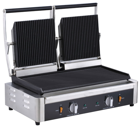 Serv‑Ware EPG‑200GF Panini / Sandwich Grill, 22.44″ Width, Double Electric Plates