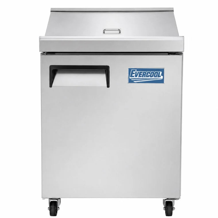 Evercooll ESP27 27 Inch 6.1 Cu. Ft. 1-Section Refrigerated Sandwich Prep Table 33°F to 40°F 110V