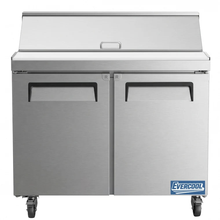 Evercooll ESP36 36 Inch 9 Cu. Ft. 1-Section Refrigerated Sandwich Prep Table 33°F to 40°F 110V