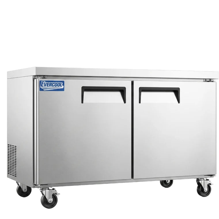 Evercoolll EUC48 48 Inch 13 Cu. Ft. 2-Section Refrigerated Undercounter Refrigerator 33°F to 40°F 115V