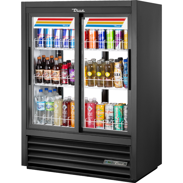 True GDM-33CPT-54-HC-LD Pass-Thru Curved Glass Merchandiser, 54", LED