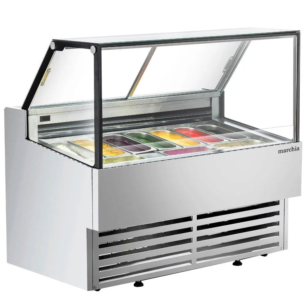 Marchia GIC-10-ST 55.5 Inch Flip Top Gelato Ice Cream Dipping Cabinet Freezer -7.6 F to 5 F
