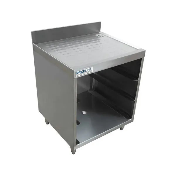 Prepline GRSU-2124 Stainless Steel Glass Rack Storage Unit with Corrugated Work Top