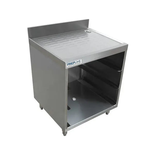 Prepline GRSU-2124 Stainless Steel Glass Rack Storage Unit with Corrugated Work Top