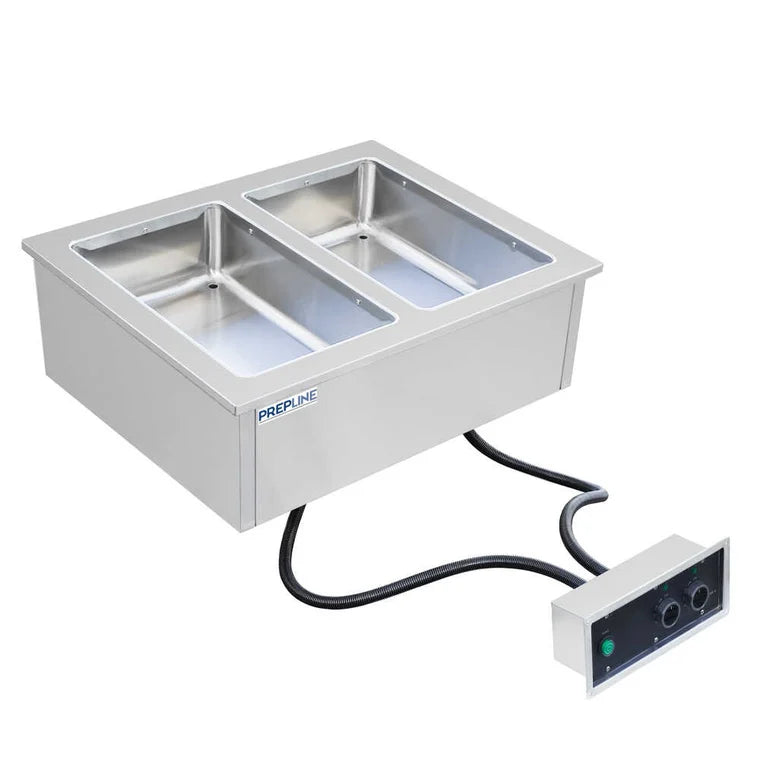 Prepline HFW2 Stainless Steel Two Pan Insulated Drop-In Hot- 120V