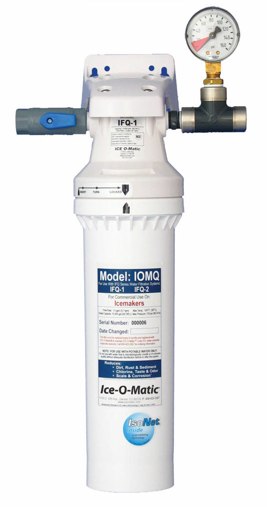 Ice-O-Matic IFQ1 Ice Filtration System, Single Cartridge, 1.5 GPM Flow Rate, Scale Guard Protection, 3/8" Inlet