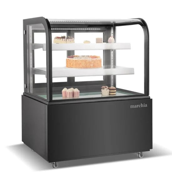 Marchia MB36-B 36 Inch Curved Glass Refrigerated Bakery Display Case 36.6 °F to 47.4°F