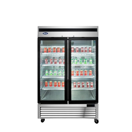Atosa MCF8707GR Reach-In Glass Door Refrigerator 2 Doors S/S In/Out