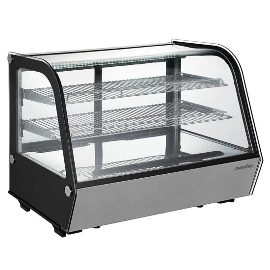 Marchia MDC161 36" White Curved Glass Countertop Refrigerated Display Case Merchandiser