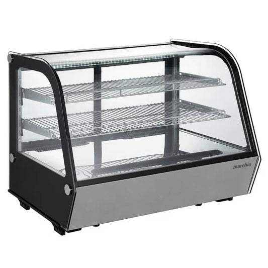 Marchia MDC161 36" White Curved Glass Countertop Refrigerated Display Case Merchandiser